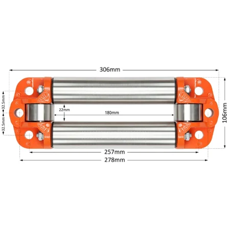 Roller Fairlead Low Profile Stainless Steel Rollers