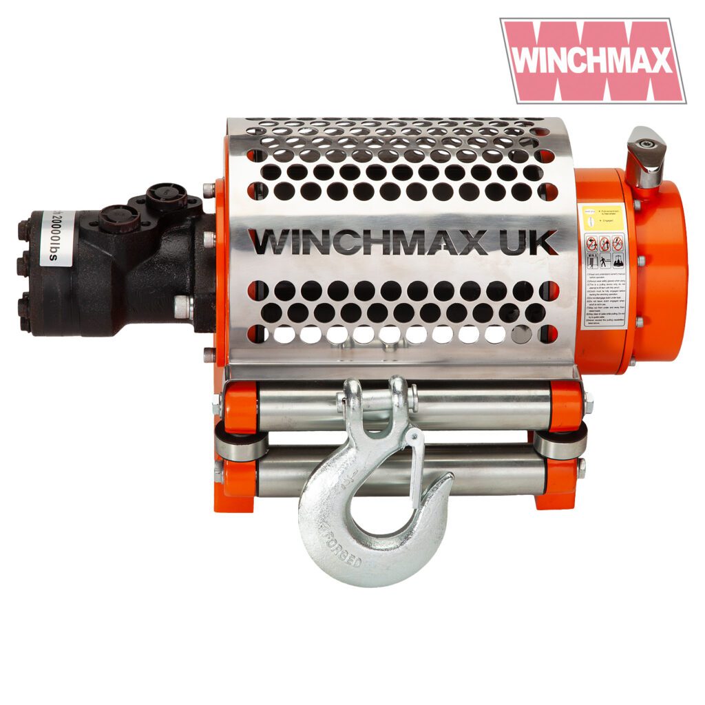 20,000lb (9,072kg) Original Orange Z Hydraulic Winch. 25m x 14mm Steel ...
