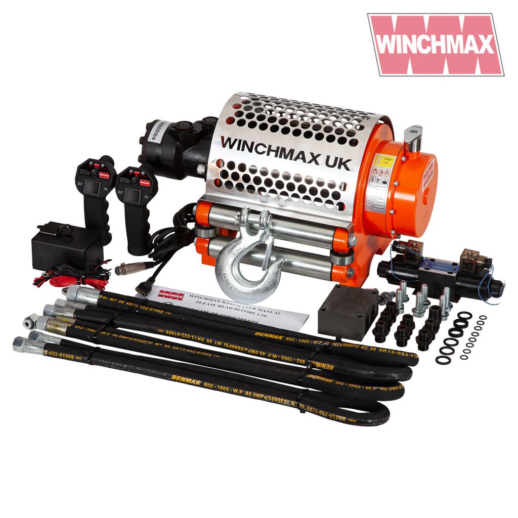 20,000lb (9,072kg) Original Orange Z Hydraulic Winch, 25m x 14mm Steel ...