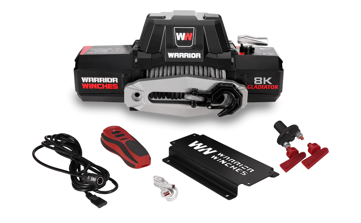 Gladiator F-Type 8000lb Synthetic Rope 12v Electric Winch - Image 6