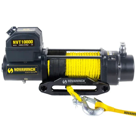 Novawinch 12V 10,000lb Middle Frame Electric Winch with Synthetic Rope & Remote