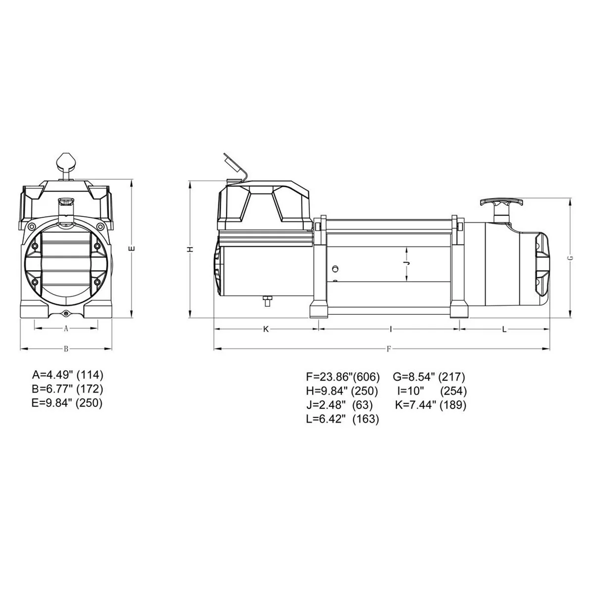 Novawinch PRO12500 | 12V 12,500lb Electric Winch with Synthetic Rope - Image 2