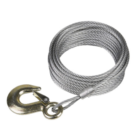 Winch Cable/Wire Rope with Forged Hook 5.1mm x 10m 810kg Breaking Strength