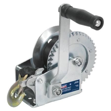 Geared Hand Winch with Webbing Strap 540kg Capacity