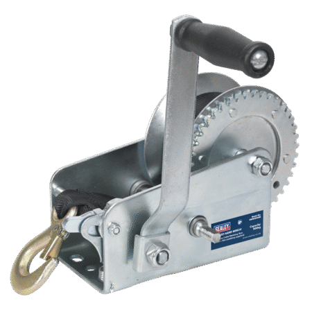 Geared Hand Winch with Webbing Strap 900kg Capacity
