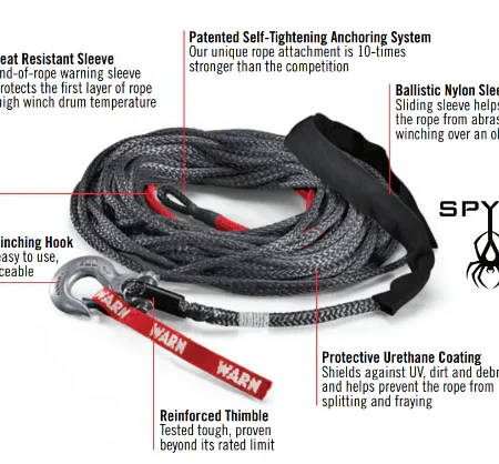 Warn Spydura Synthetic Rope 3/8" x 100ft (9.5mm x 30.5m)