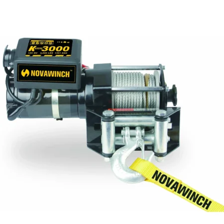 Novawinch 3,000lb 12V Electric ATV/UTV Winch with Wire Rope, Solenoid Box & Remote – Small Frame
