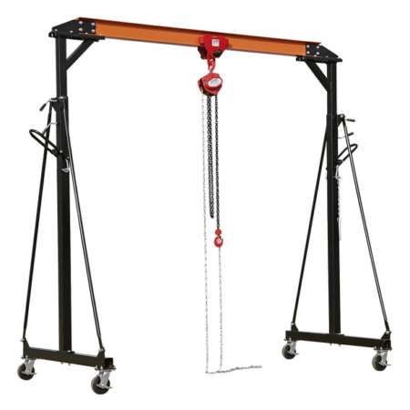 Portable Lifting Adjustable Gantry Frame 1 Tonne & Hoist Combo
