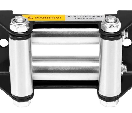 Roller Fairlead, Small, Gloss Black. Zinc Plated Rollers.