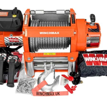 22,000lb 24V Winch Heavy Duty 20m x 14mm Steel Rope