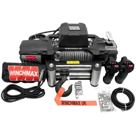 13,500lb (6,123kg) 'SL Series' 24v Military Grade Winch. 26m x 9.5mm Steel Rope, Twin Wireless Remote Controls.