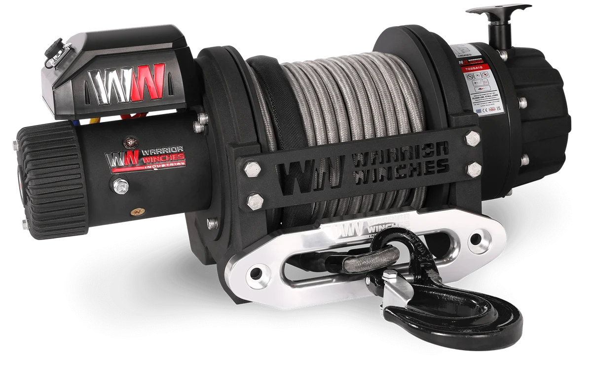 Warrior T1000 25000lb Severe-Duty 12V Electric Winch – Synthetic Rope
