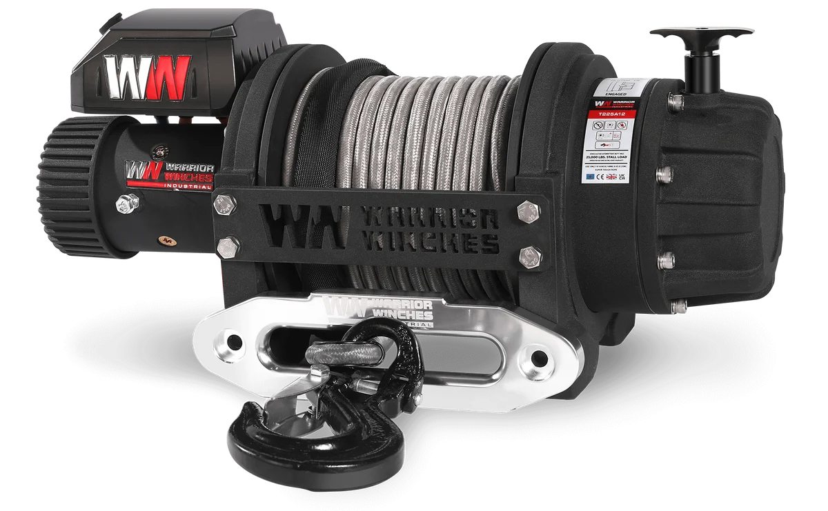 Warrior T1000 25000lb Severe-Duty 12V Electric Winch – Synthetic Rope - Image 3
