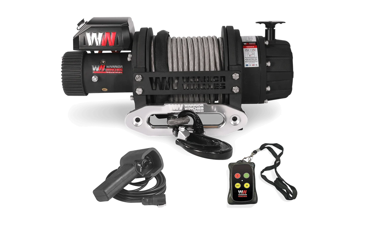 Warrior T1000 25000lb Severe-Duty 12V Electric Winch – Synthetic Rope - Image 4